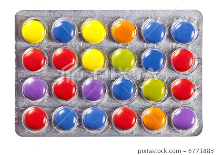 Blister with multi colored pills 6771883