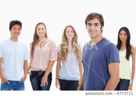People smiling with one in foreground People smiling with one in foreground 6773711