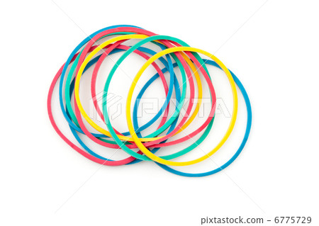 Group of multi coloured elastics 6775729