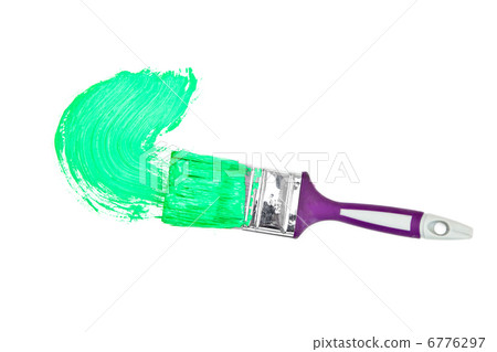 Green brush stroke forming a semicircle Green brush stroke forming a semicircle 6776297