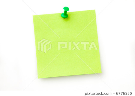 Green pinned adhesive note Green pinned adhesive note 6776530