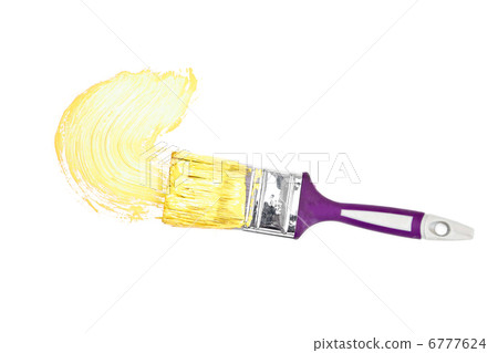Yellow brush stroke forming a semicircle Yellow brush stroke forming a semicircle 6777624