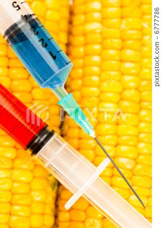 Two syringes on corn Two syringes on corn 6777786