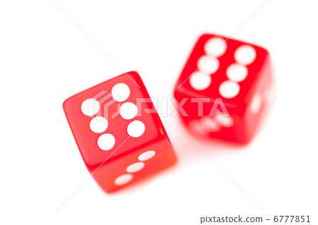 Two red dices in motion Two red dices in motion 6777851