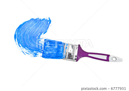 Blue brush stroke forming a semicircle Blue brush stroke forming a semicircle 6777931