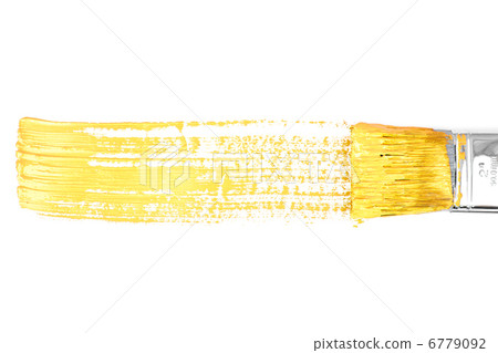 Yellow horizontal line of painting Yellow horizontal line of painting 6779092
