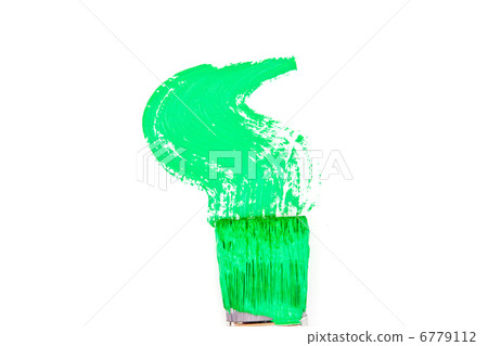 Green brush stroke forming a zigzag Green brush stroke forming a zigzag 6779112