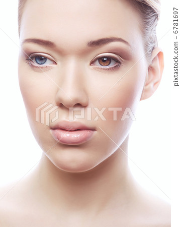 close-up portrait of woman with different eyes close-up portrait of woman with different eyes 6781697