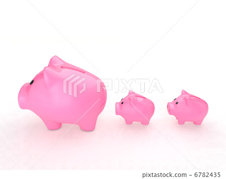 Piggy bank of lined row Piggy bank of lined row 6782435