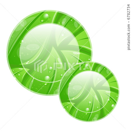 Eco friendly icon for web design, leaves texture 6782734