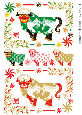 2014年新年賀卡的插圖素材（馬舞獅） 6783741