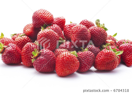 Strawberries with mountains on white background Strawberries with mountains on white background 6784318