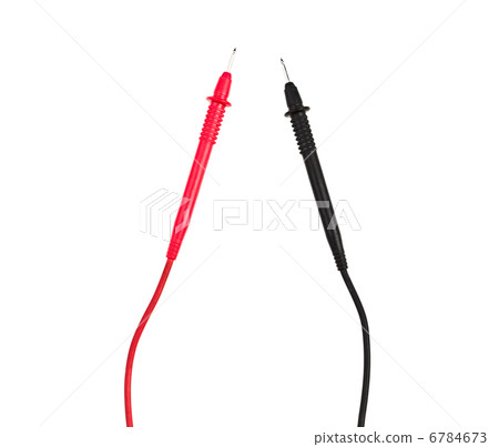 Red and black probes of multimeter isolated on white Red and black probes of multimeter isolated on white 6784673