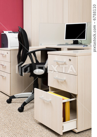 workstation with a computer workstation with a computer 6788110