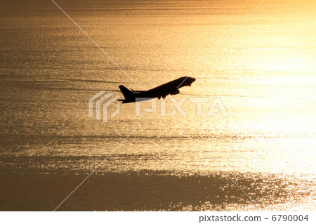日落海和飛機 6790004