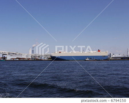 Scenery of a car carrier anchored at Yokohama Port 6794150