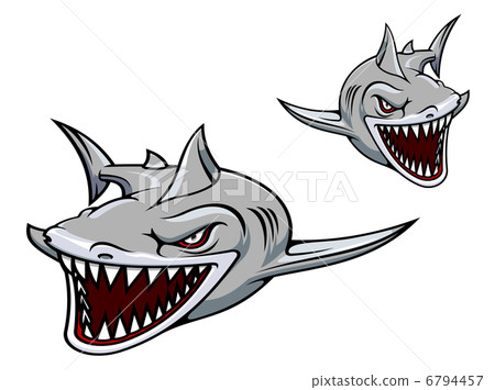 Gray shark mascot 6794457