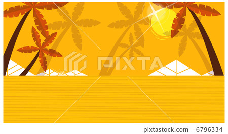 Yellow background with palm trees 6796334