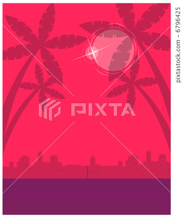 Skyline with palm trees Skyline with palm trees 6796425