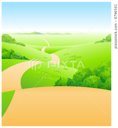 Path over green landscape 6796561