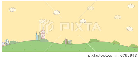 Buildings on green landscape 6796998