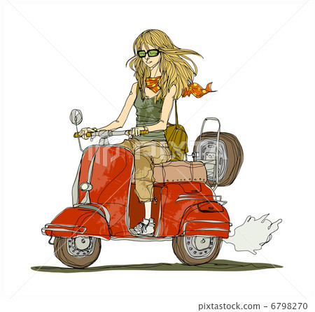 side view of woman riding scooter 6798270