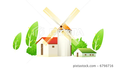vector icon house and windmill 6798716