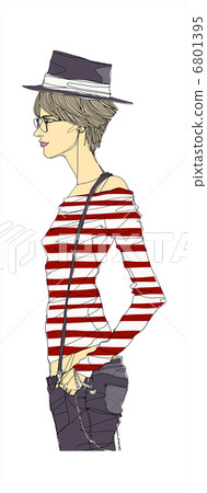 side view of woman standing 6801395