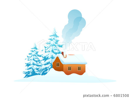 vector icon house in the snow vector icon house in the snow 6801508