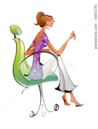 side view of woman sitting 6801541