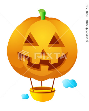 Vector icon pumkin hot air balloon 6801569