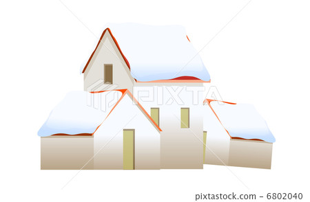 vector icon house with snow - Stock Illustration [6802040] - PIXTA