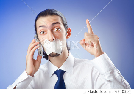 Businessman with his lips sealed 6810391