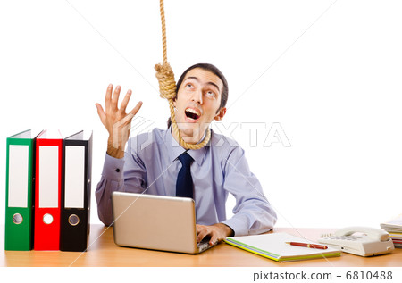 Businessman with thoughts of suicide 6810488