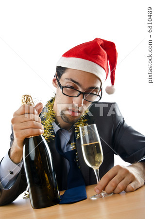 Drunken businessman after office christmas party 6810489