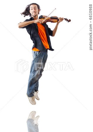Violin player isolated on white Violin player isolated on white 6810988