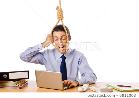Businessman with thoughts of suicide 6811008
