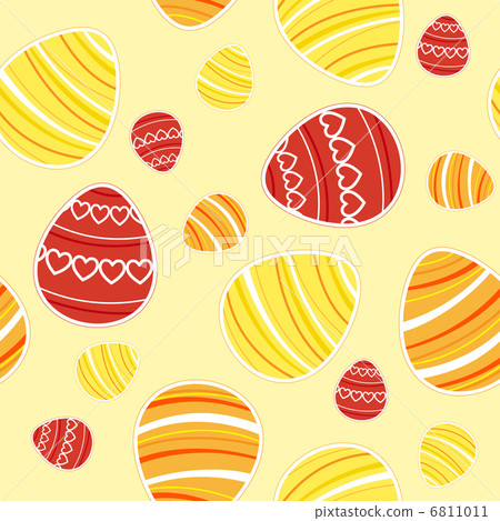 Yellow Easter seamless pattern - Stock Illustration [6811011] - PIXTA