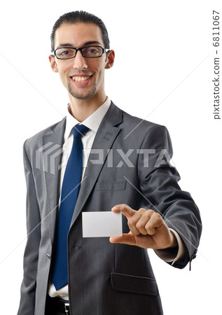 Businessman holding blank message 6811067