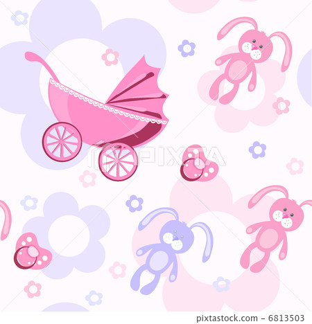 Beautiful baby pattern, vector illustration 6813503