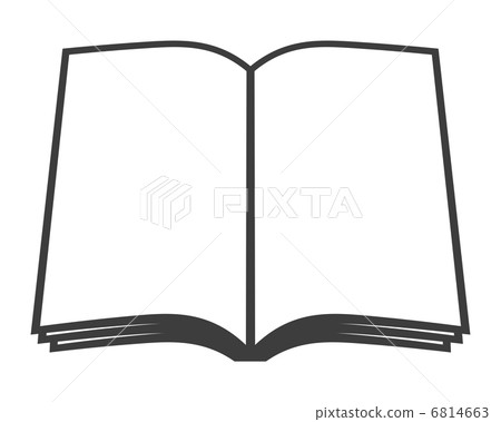 open book design black drawing - Stock Illustration [25156539] - PIXTA