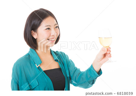 A woman drinking wine A woman drinking wine 6818039