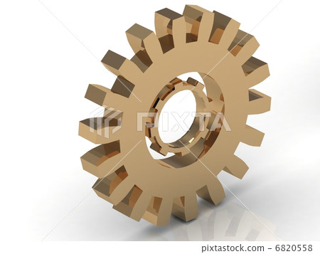Illustration of golden gear inside the other Illustration of golden gear inside the other 6820558