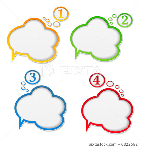 Speech bubbles with numbers 6822582