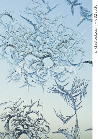 The abstract frosty pattern on glass The abstract frosty pattern on glass 6825336