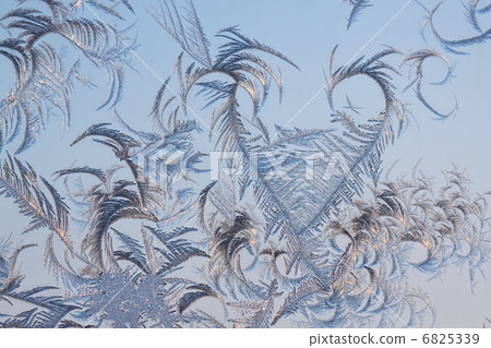 The abstract frosty pattern on glass 6825339