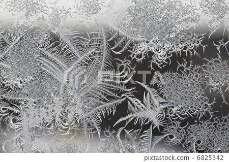 The abstract frosty pattern on glass The abstract frosty pattern on glass 6825342