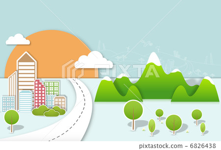 illustration, background, high rise - Stock Illustration [6826438] - PIXTA