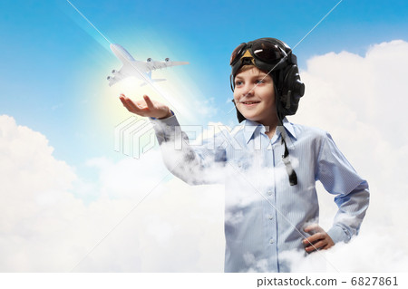 Little boy in pilots hat Little boy in pilots hat 6827861