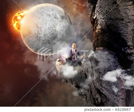 business man meditating business man meditating 6828667